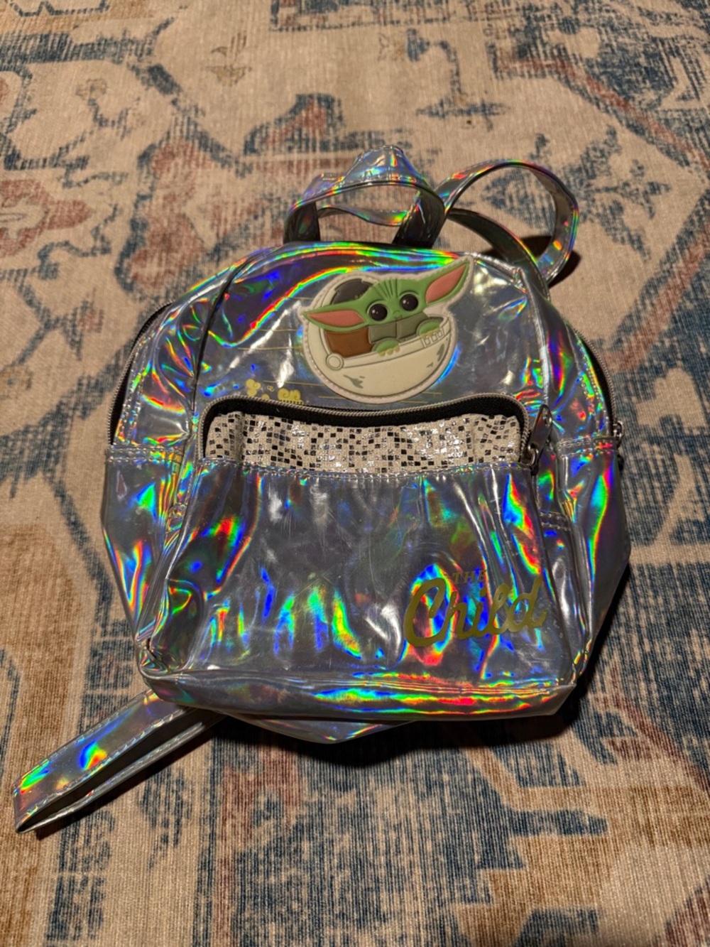 Star Wars Grogu Holographic Mini Backpack - Silver